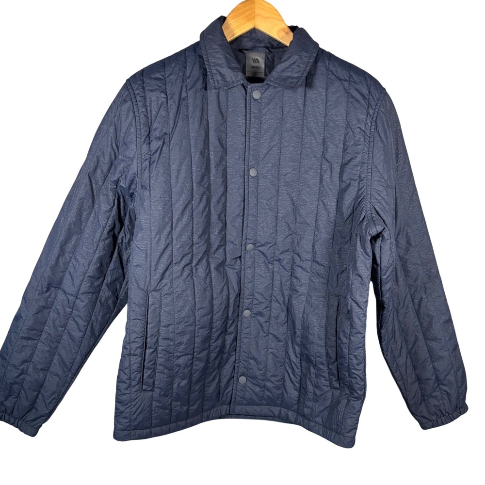 VRST Men's Linear Quilted Shirt Jacket‎ Navy Blue Small